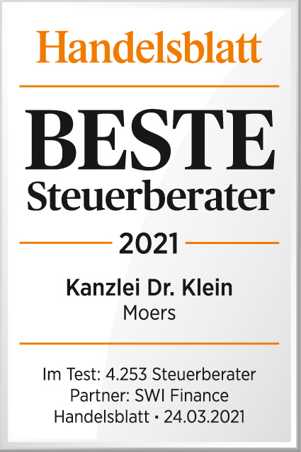 HB_SWI_BesteSteuerberater2021_Kanzlei_Dr_Klein Dr. Thomas Klein, Steuerberater aus Moers